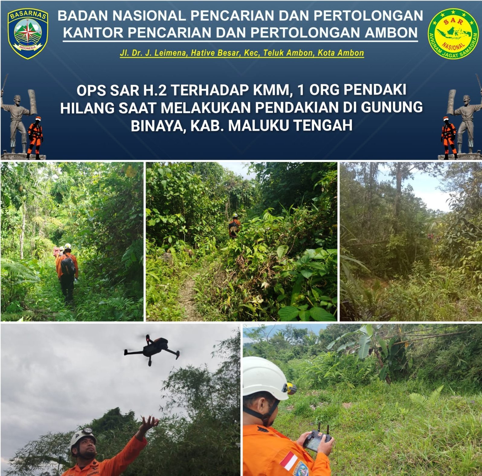 Pagi Ini Tim SAR Lanjutkan Pencarian Firdaus di Gunung Binaiya