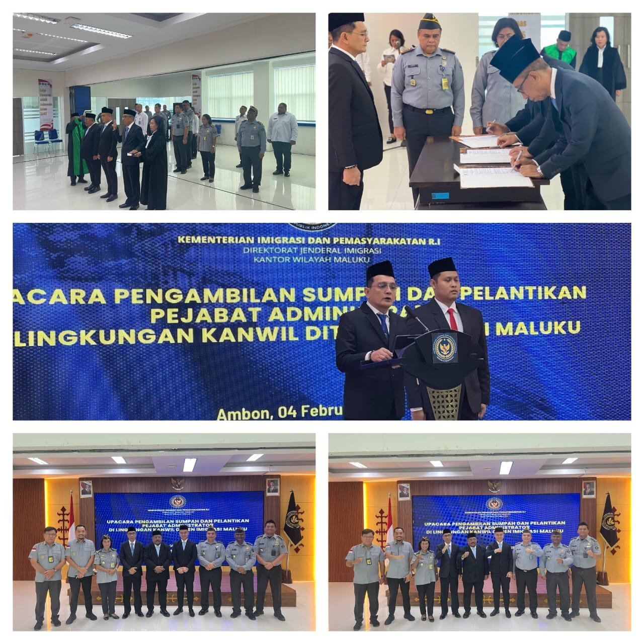 Kepala Kantor Imigrasi Ambon Hadiri Pelantikan Pejabat Administrator di Kanwil Imigrasi