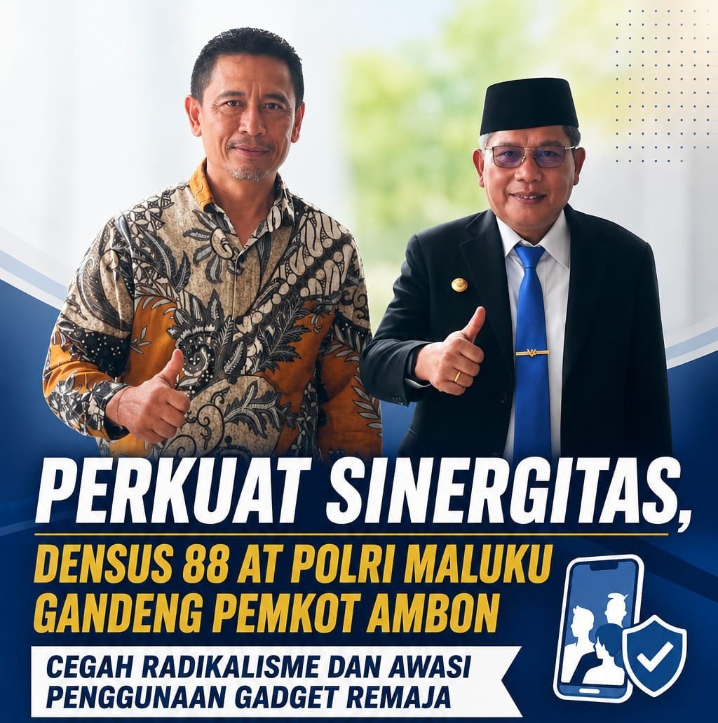 Perkuat Sinergitas, Densus 88 AT Polri Maluku Gandeng Pemkot Ambon Cegah Radikalisme dan Awasi Penggunaan Gadget Remaja