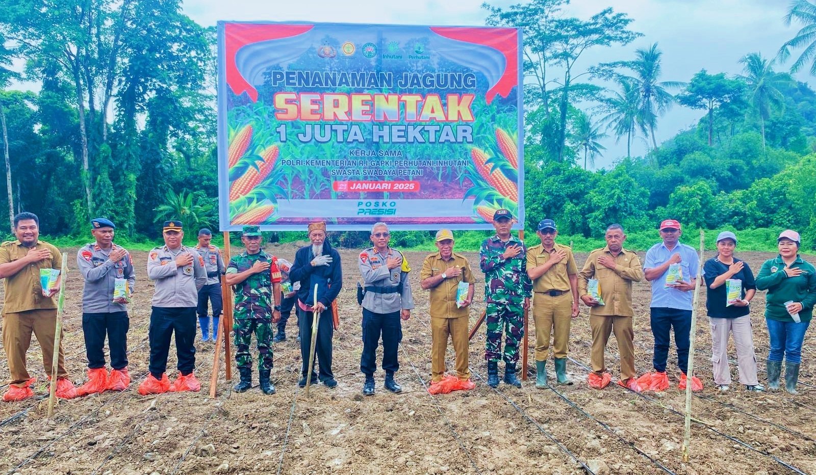 Dukung Program Asta Cita Polres Busel Laksanakan Program Penanaman Jagung Serentak