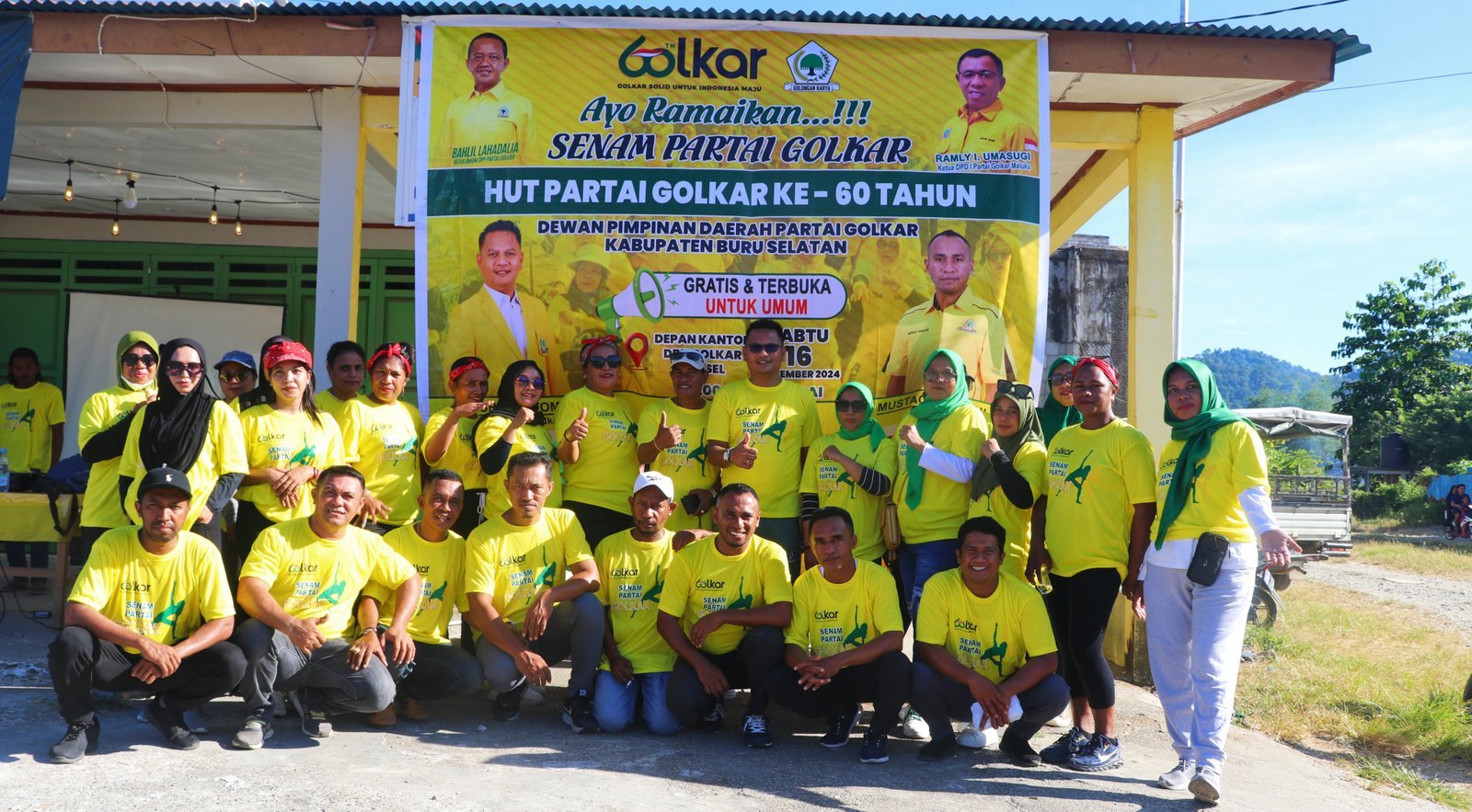 Meriahkan HUT Ke 60 DPD Golkar BurseL Gelar Senam Bersama Berlangsung Meriah