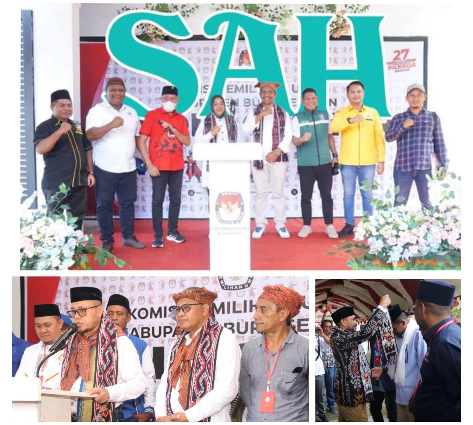 Tiga Paslon Calkada Daftar di KPU Bursel, LHM-GES Bantah "Calon Boneka"