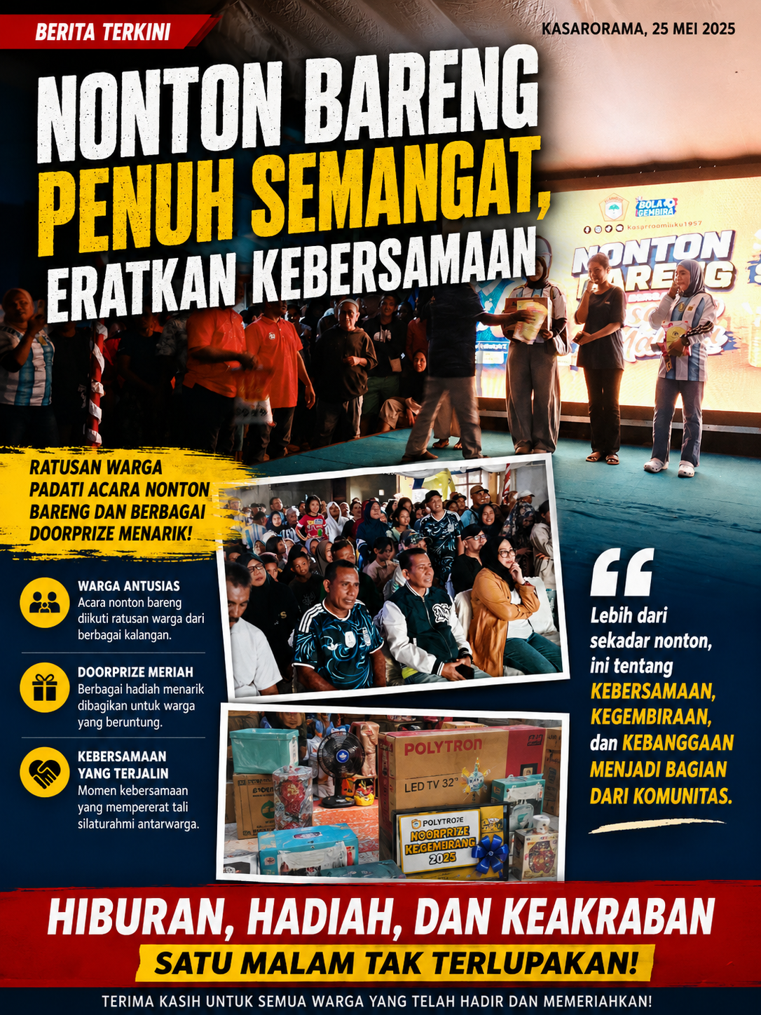 Golkar Ambon Gelar Nobar Piala Dunia 2026, Ratusan Warga Batu Merah Padati "Bola Gembira"