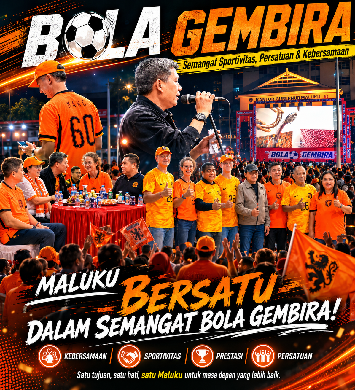 Lapangan Merdeka Ambon Membara! Ribuan Warga Nobar, Belanda Hajar Swedia 5 - 1