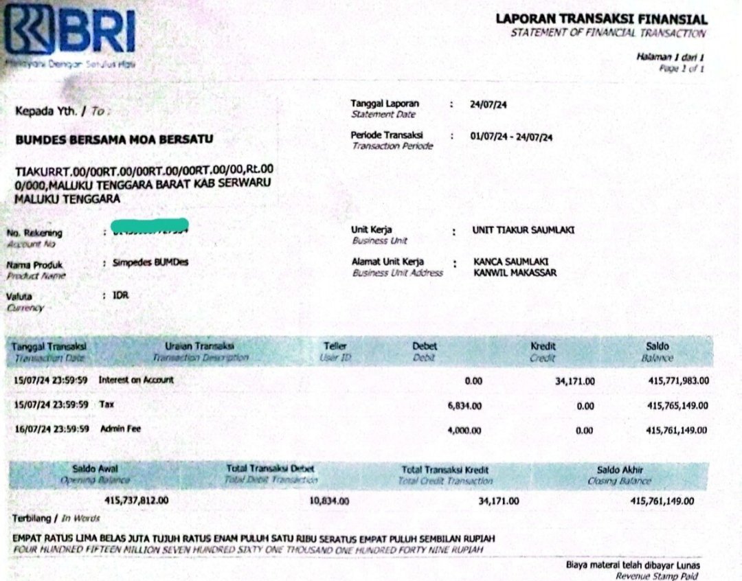 Ketua "BumDes bersama Moa Bersatu" Bantah Pemberitaan media soal 600 juta yang raib