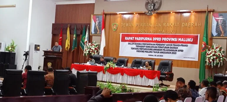 Sidang Paripurana DPRD Maluku Bahas Ranperda Pertanggujawaban APBD 2023