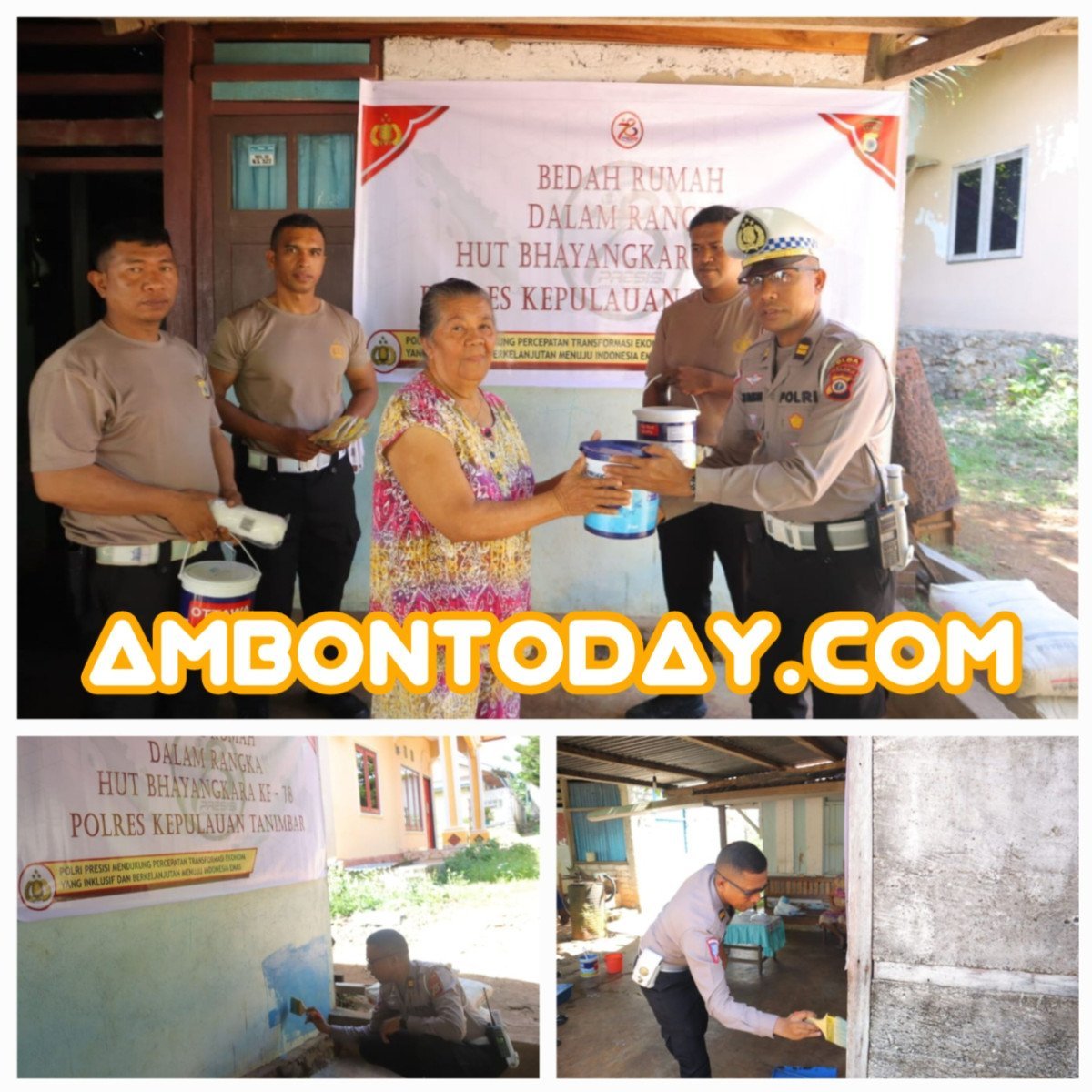 Peringati HUT Bhayangkara Ke-78, Satlantas Polres KKT "Bedah Rumah" Warga.