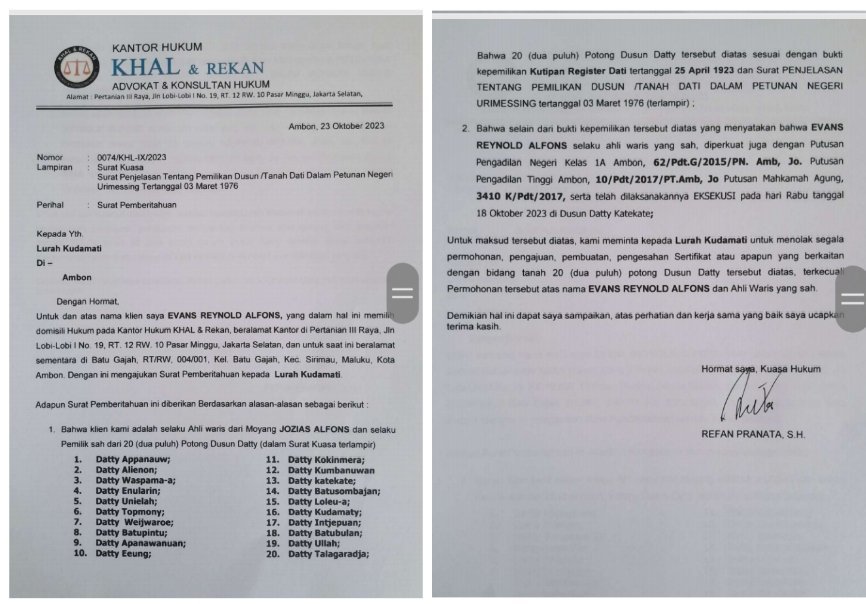 Pasca Eksekusi, Alfons Sampaikan Surat Edaran ke Camat dan Lurah
