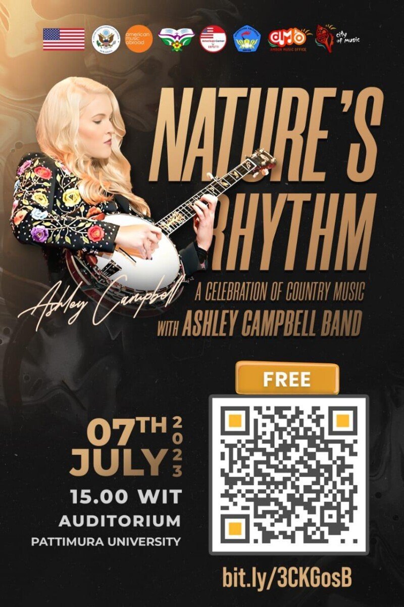 7 Juli Ashley Campbell Penyanyi Country Amerika Konser Gratis di Ambon