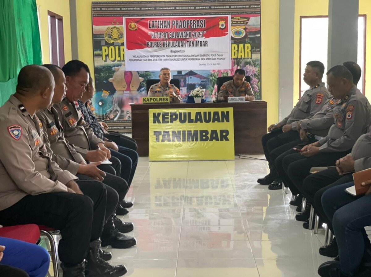 Jelang Idul Fitri 1444 H/2023, Polres Kepulauan Tanimbar laksanakan Latihan Pra Operasi