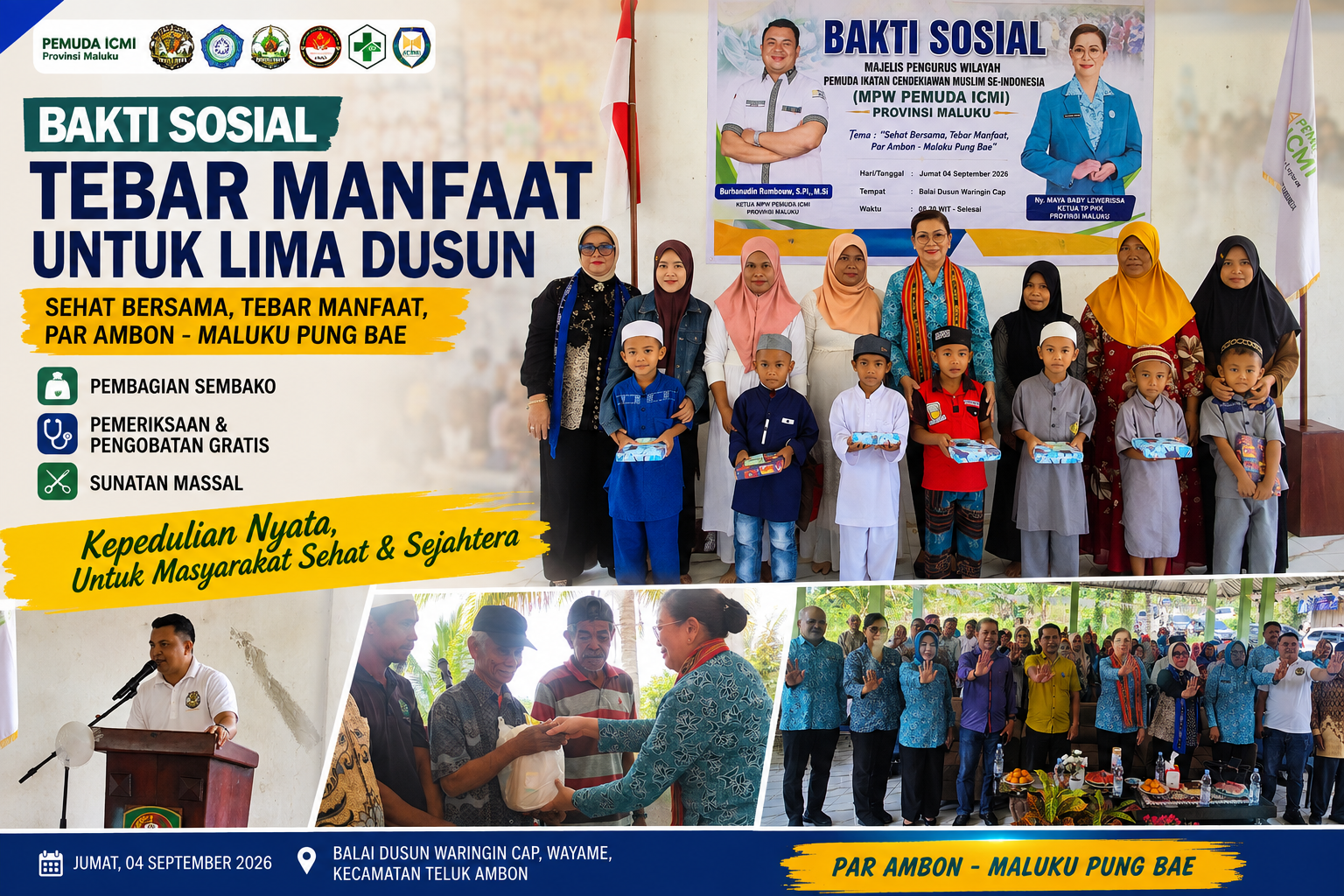 MPW Pemuda ICMI Maluku Gelar Bakti Sosial di Waringin Cap, Tebar Manfaat untuk Lima Dusun