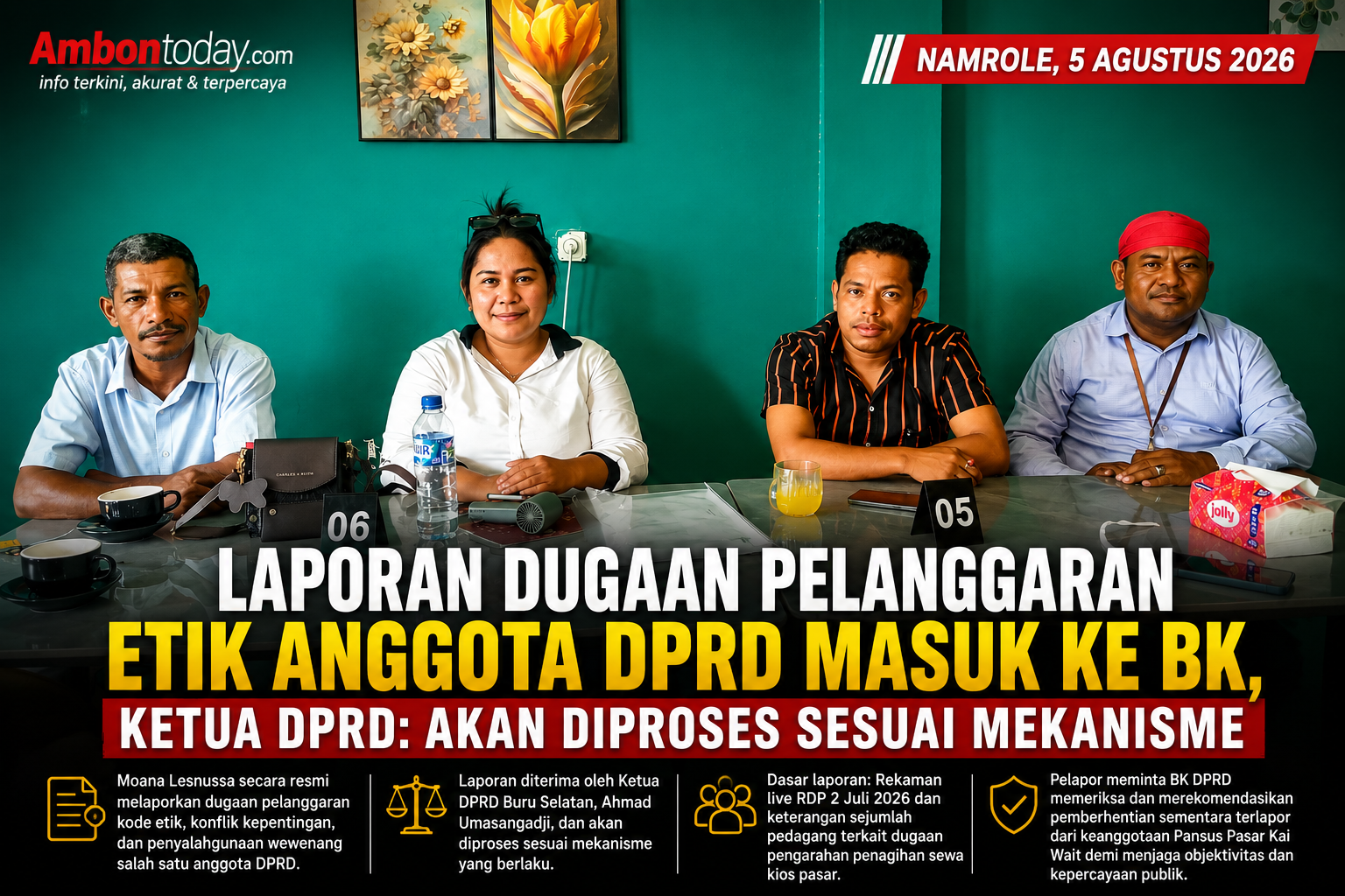 MOANA LESNUSSA Resmi Laporkan Dugaan Pelanggaran Kode Etik Anggota DPRD ke BK