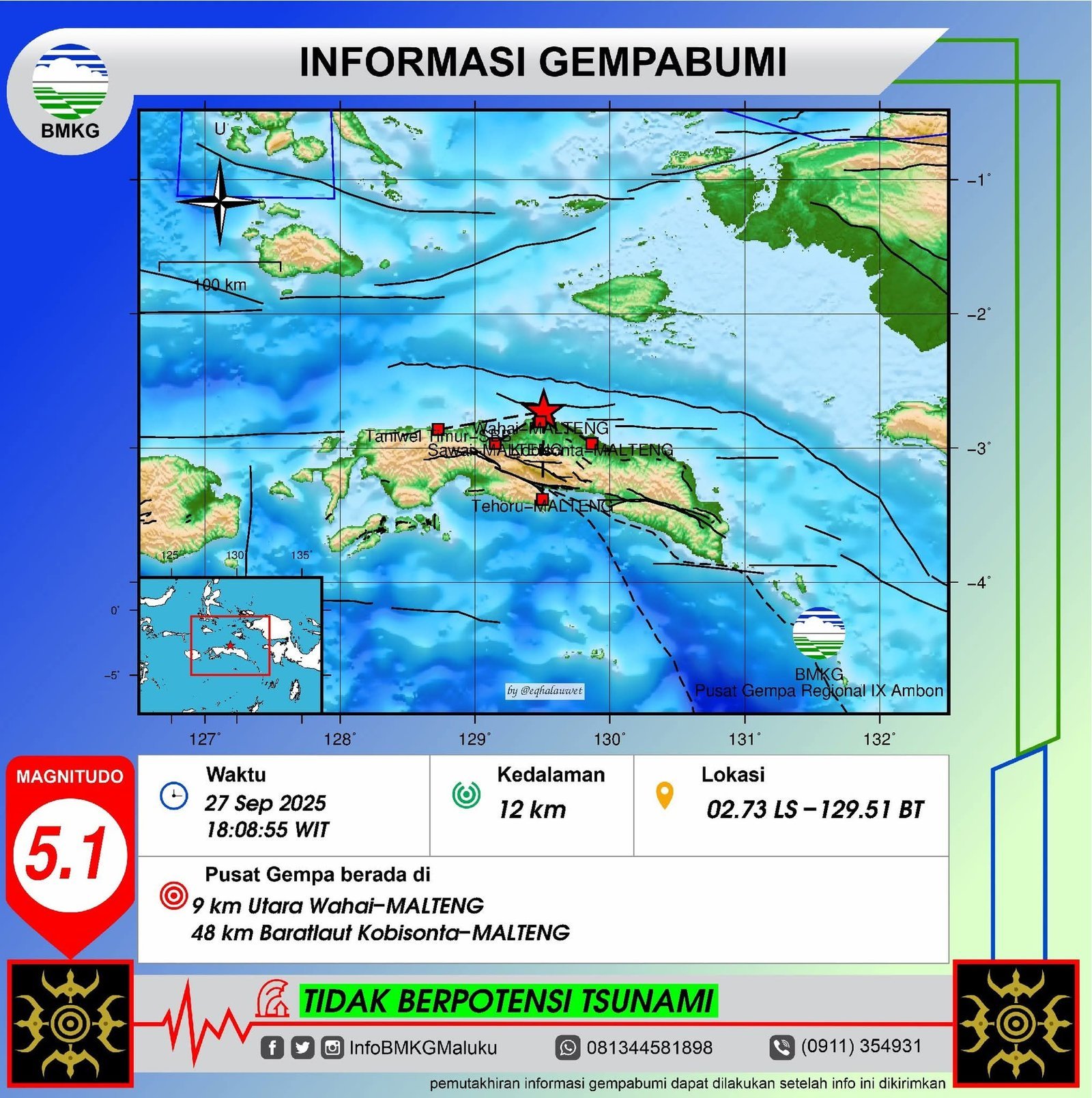 Guncangan Bumi Kembali Sentuh Maluku Tengah, BMKG Ingatkan Warga Tetap Waspada