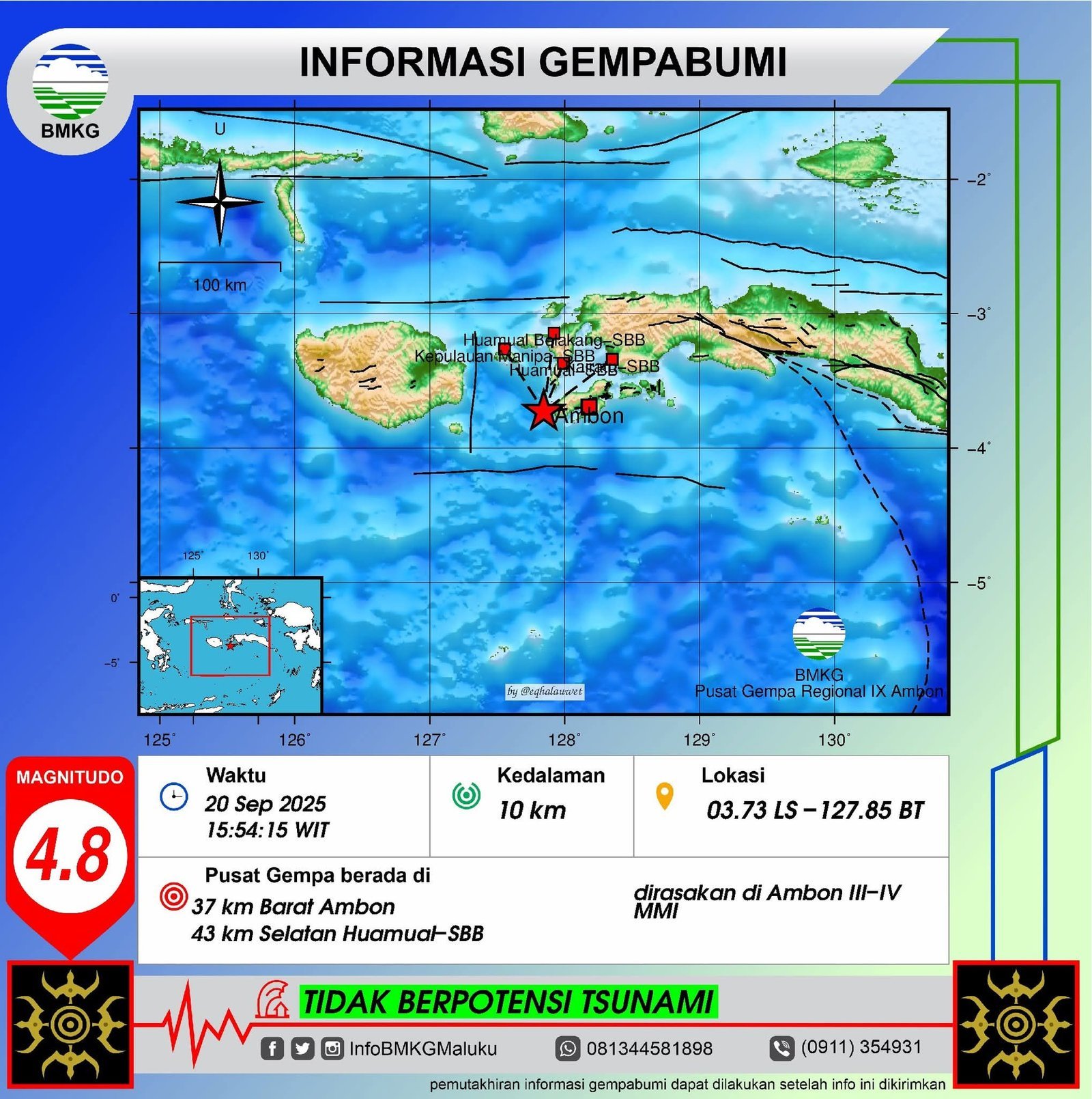 Gempa 4,8 SR Guncang Ambon, Kota Manise Tetap Tegak di Teluk yang Indah